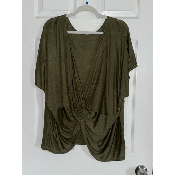 Simple Perfection Twist Back Top - Olive Size 2x - Picture 3 of 6